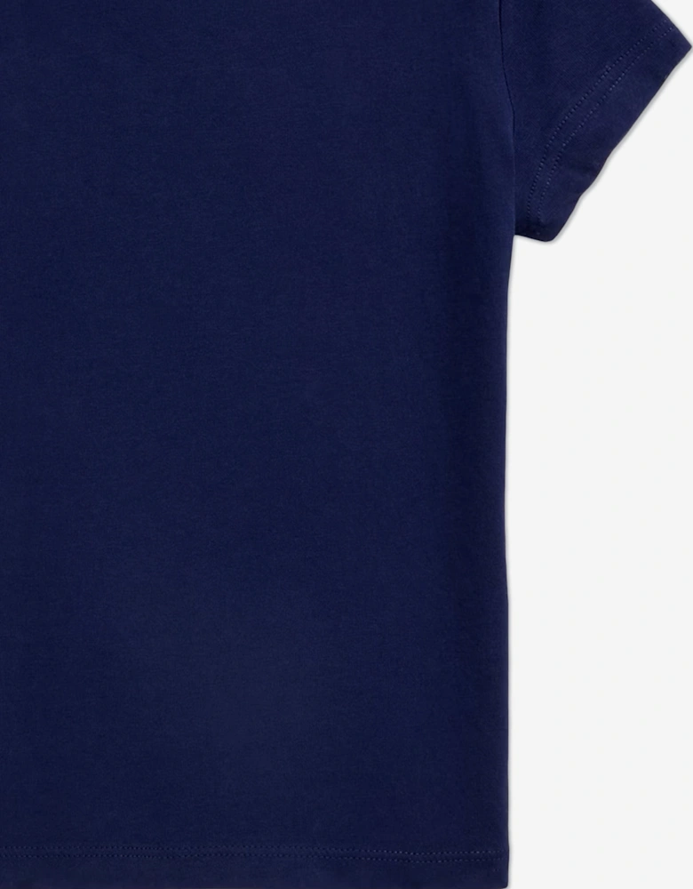 Girls Jersey Flag T-Shirt in Navy