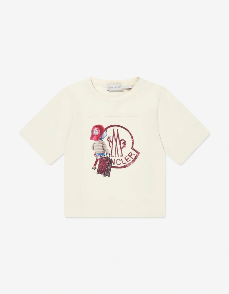Girls Bear Logo T-Shirt in Ivory