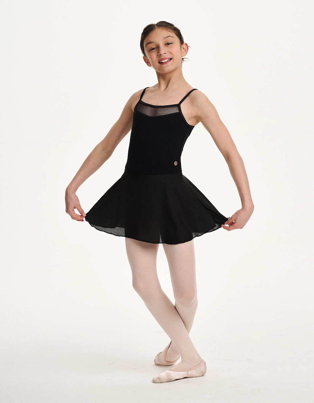 Girls Plie Leotard With Skirt in Black, 7 of 6