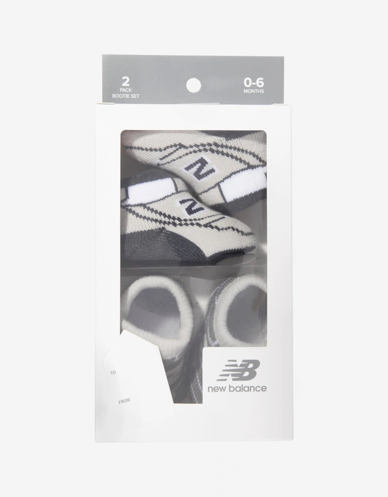 Baby 2 Pack Bootie Set in Grey