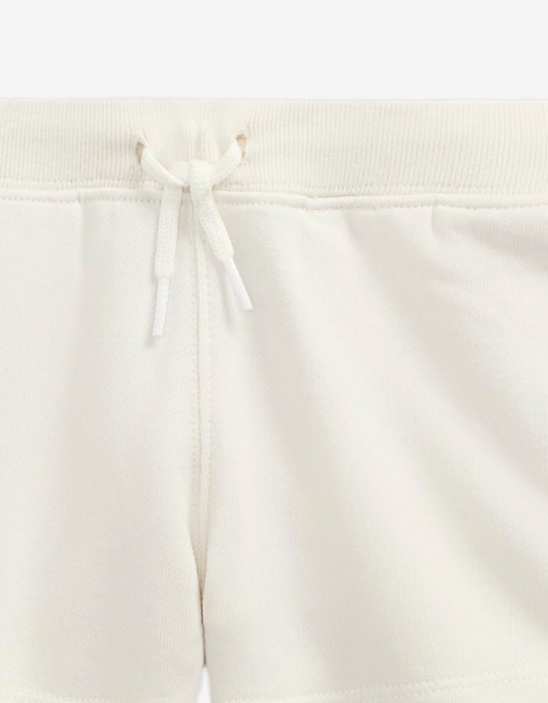 Girls Loopback Terry Flag Shorts in Ivory