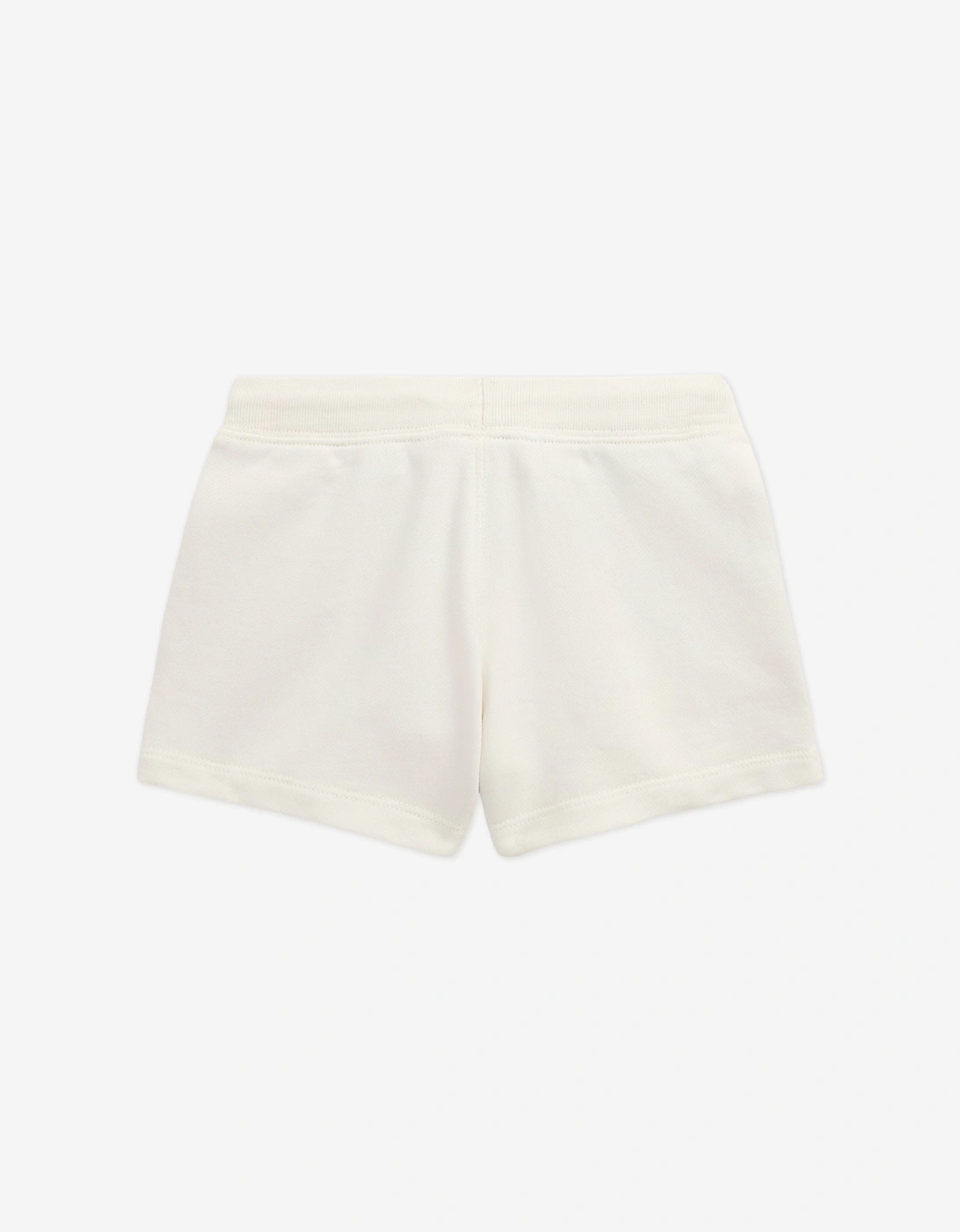 Girls Loopback Terry Flag Shorts in Ivory