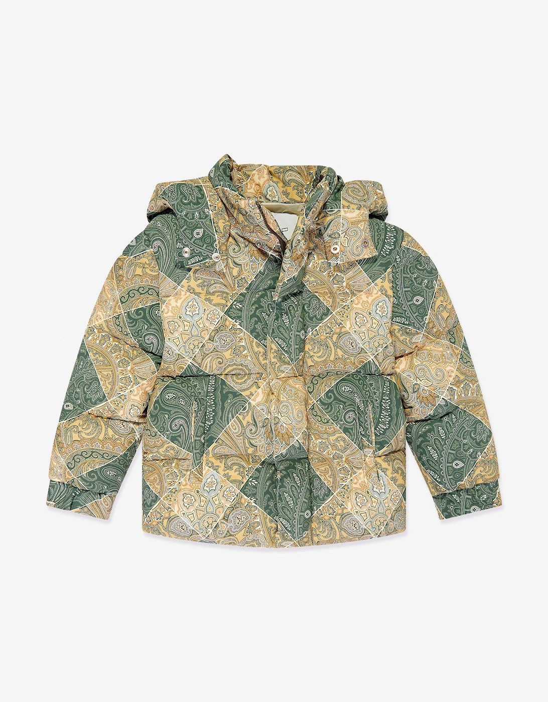 Boys Paisley Puffer Jacket in Green