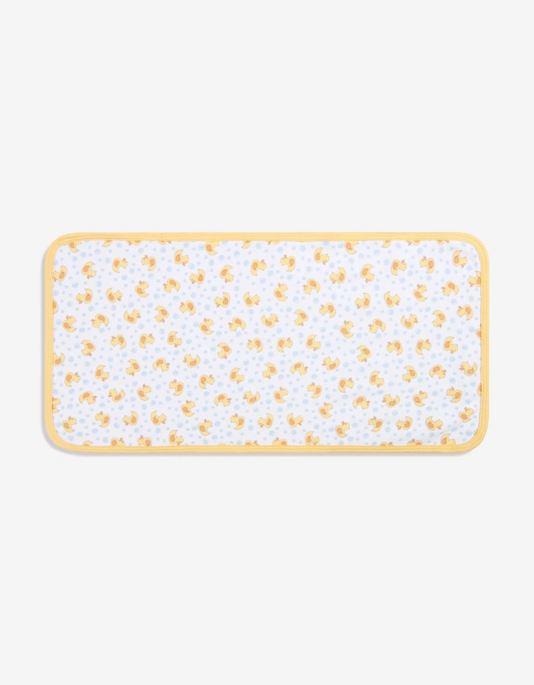 Baby Rubber Ducky Printed Burp Cloth in White