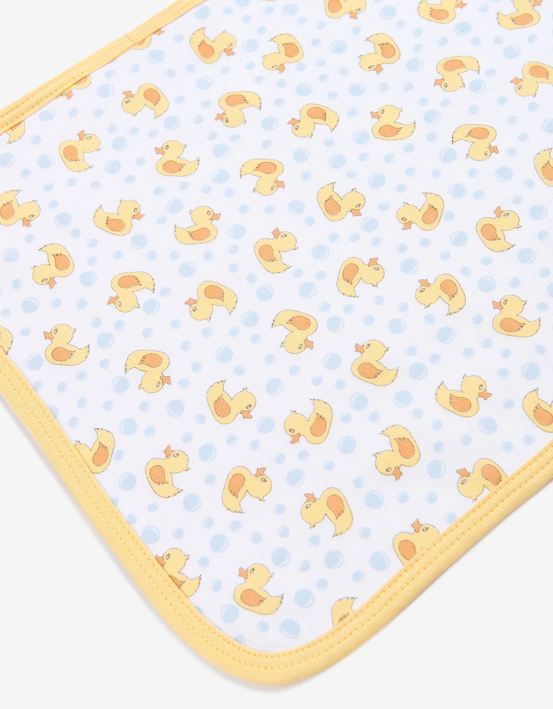 Baby Rubber Ducky Printed Burp Cloth in White