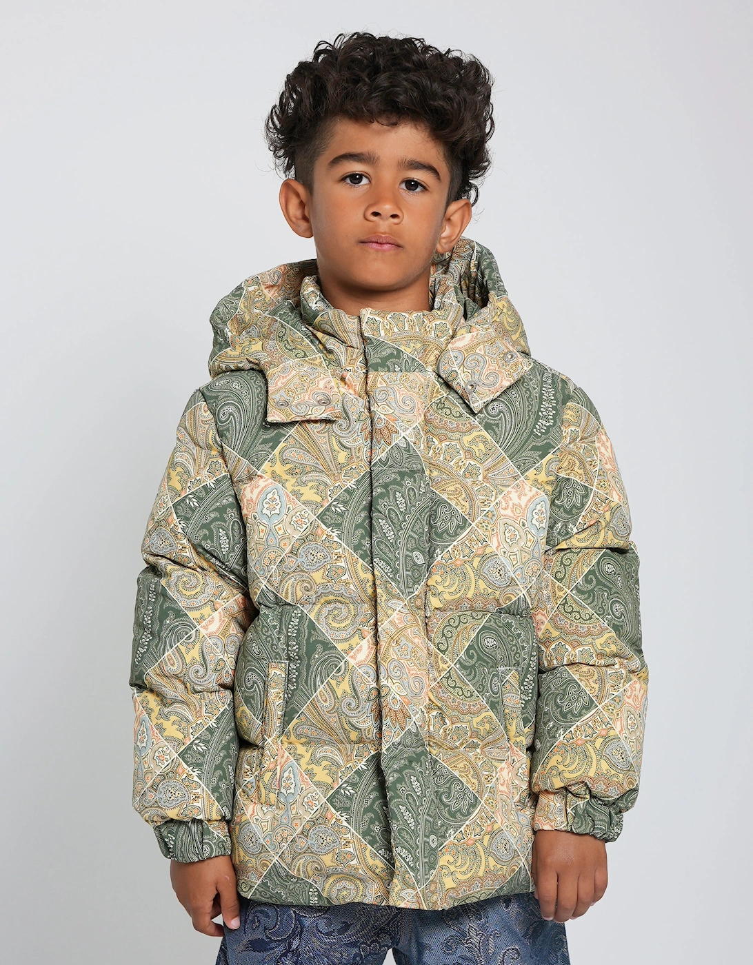 Etro Boys Green 'S Paisley Puffer Jacket In - : 10 Years Size 10 Yrs Kids