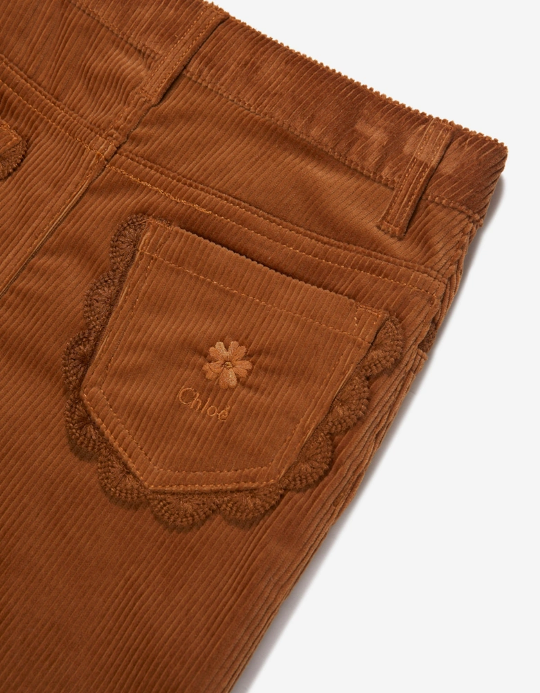 Girls Corduroy Skirt in Brown