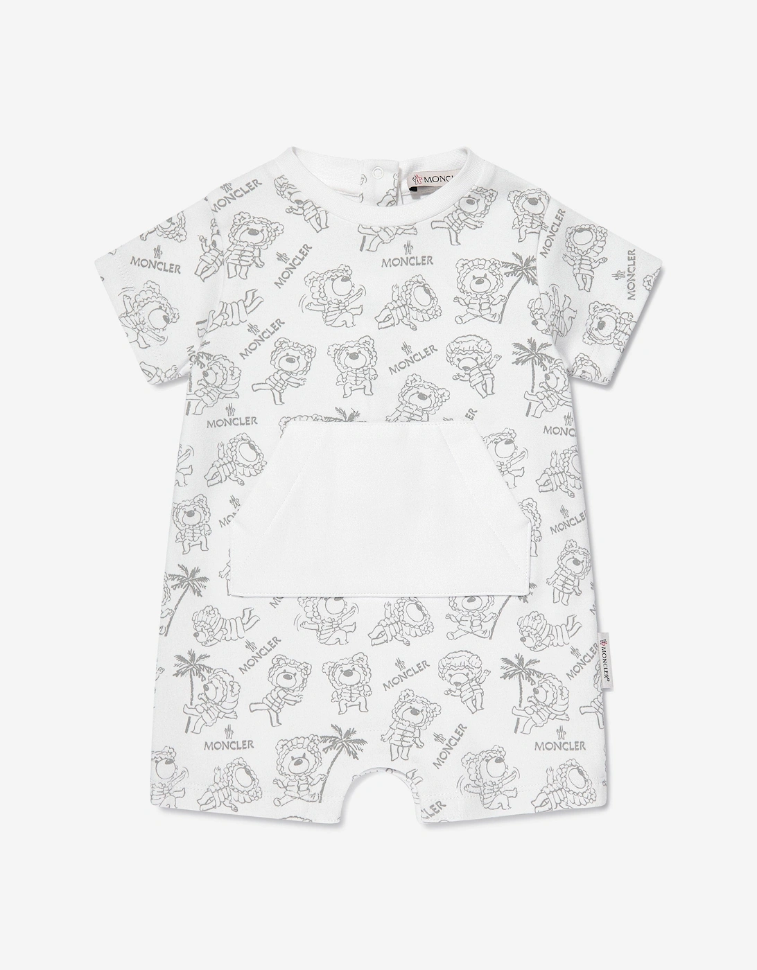 Enfant Baby Bear Logo Romper in White, 5 of 4