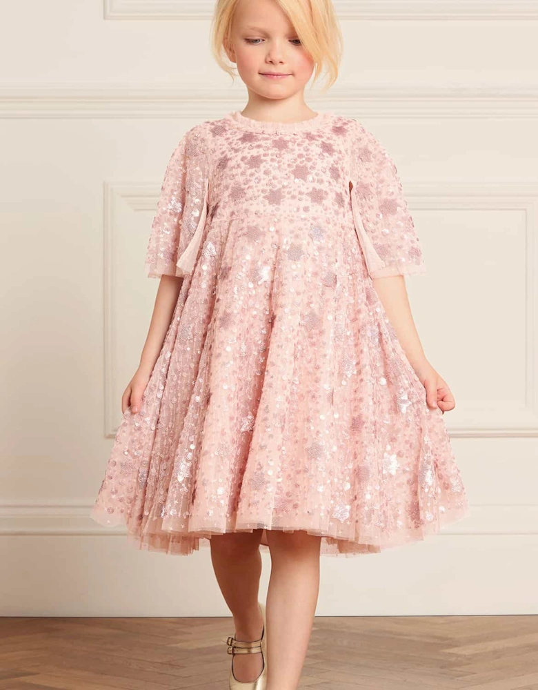 Girls Shooting Stars Dress in Pink