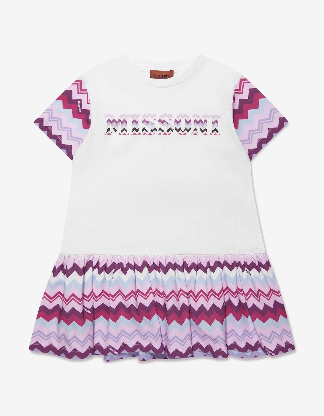 Girls Zigzag Dress in White, 5 of 4