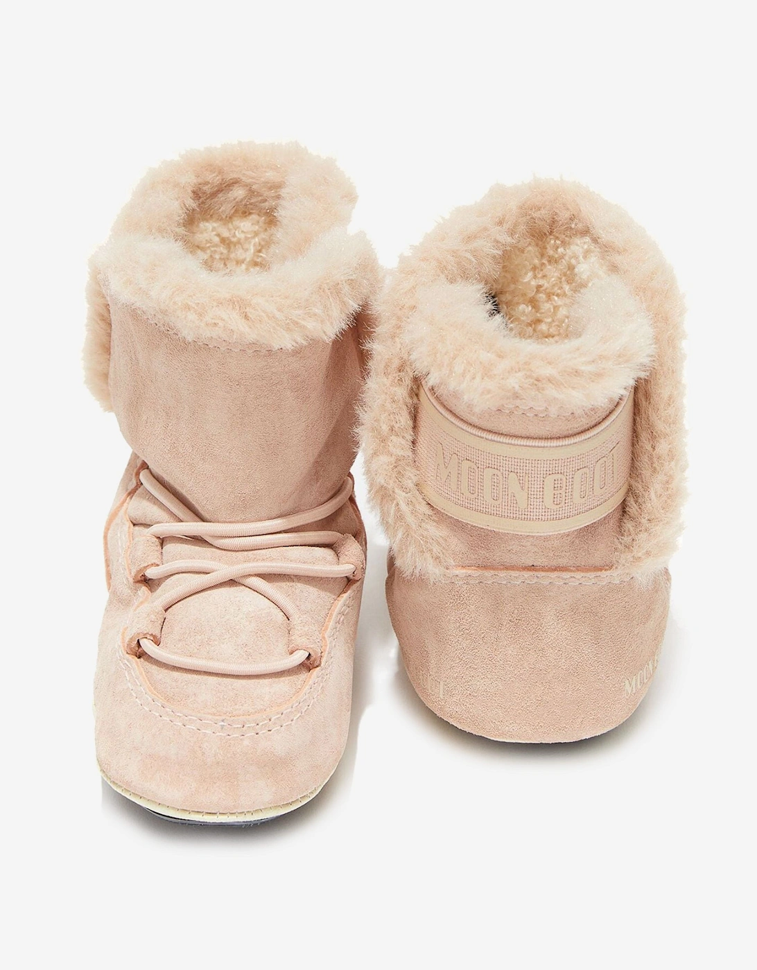 Moon Boot Baby Girls Suede Crib Boots in Pink