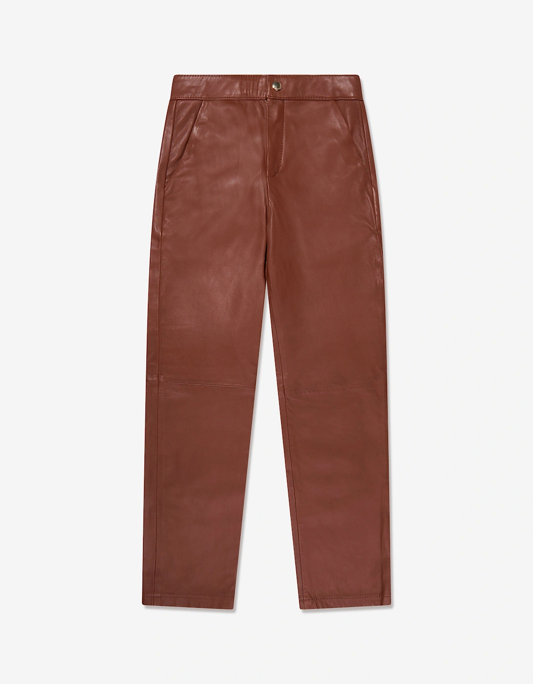 Girls Leather Trousers in Crimson, 6 of 5