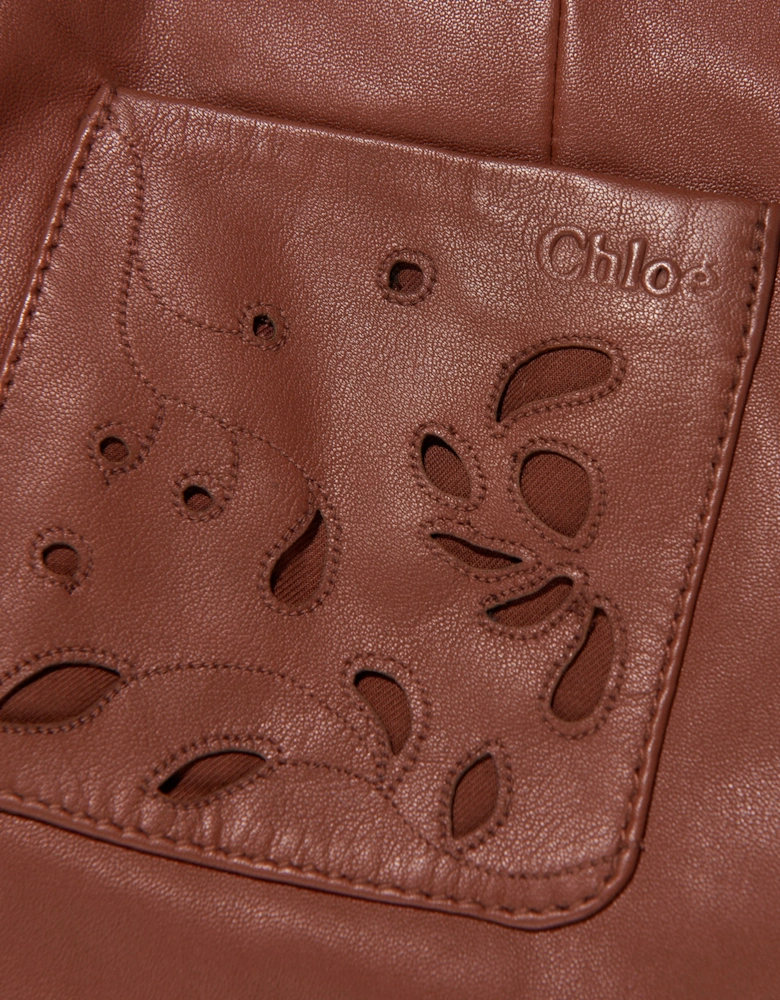 Girls Leather Trousers in Crimson
