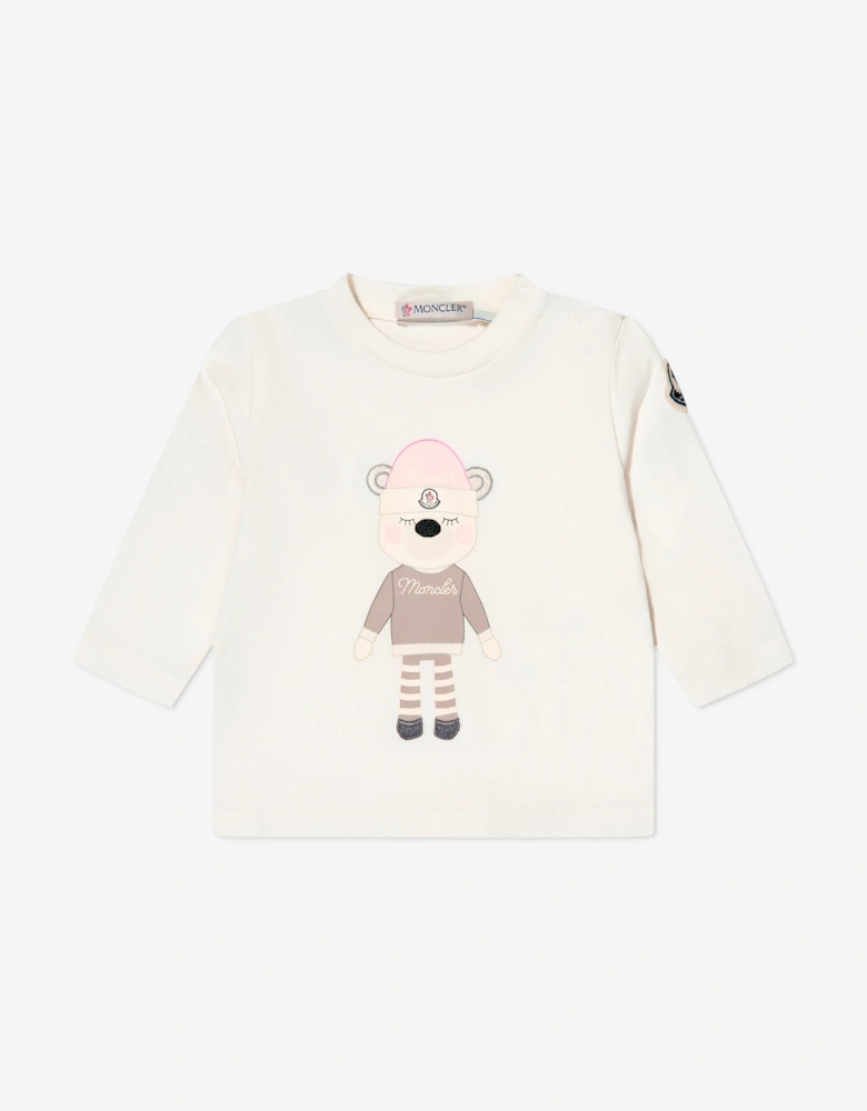 Enfant Baby Girls Long Sleeve T-Shirt in White