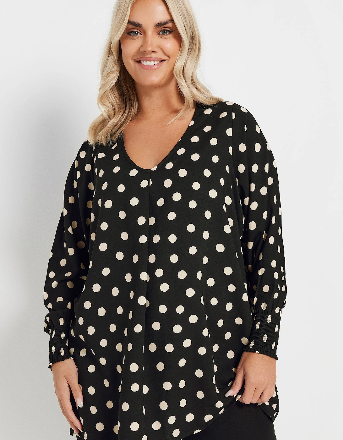 Spot Print V-Neck Blouse, 2 of 1