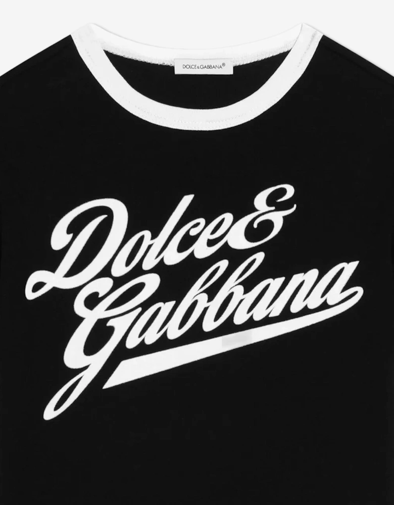 Boys Flock Logo T-Shirt in Black