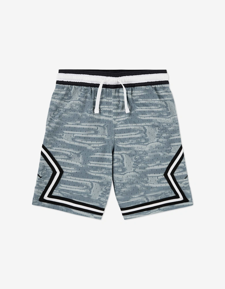 Boys MJ Sports AOP Diamond Shorts in Grey