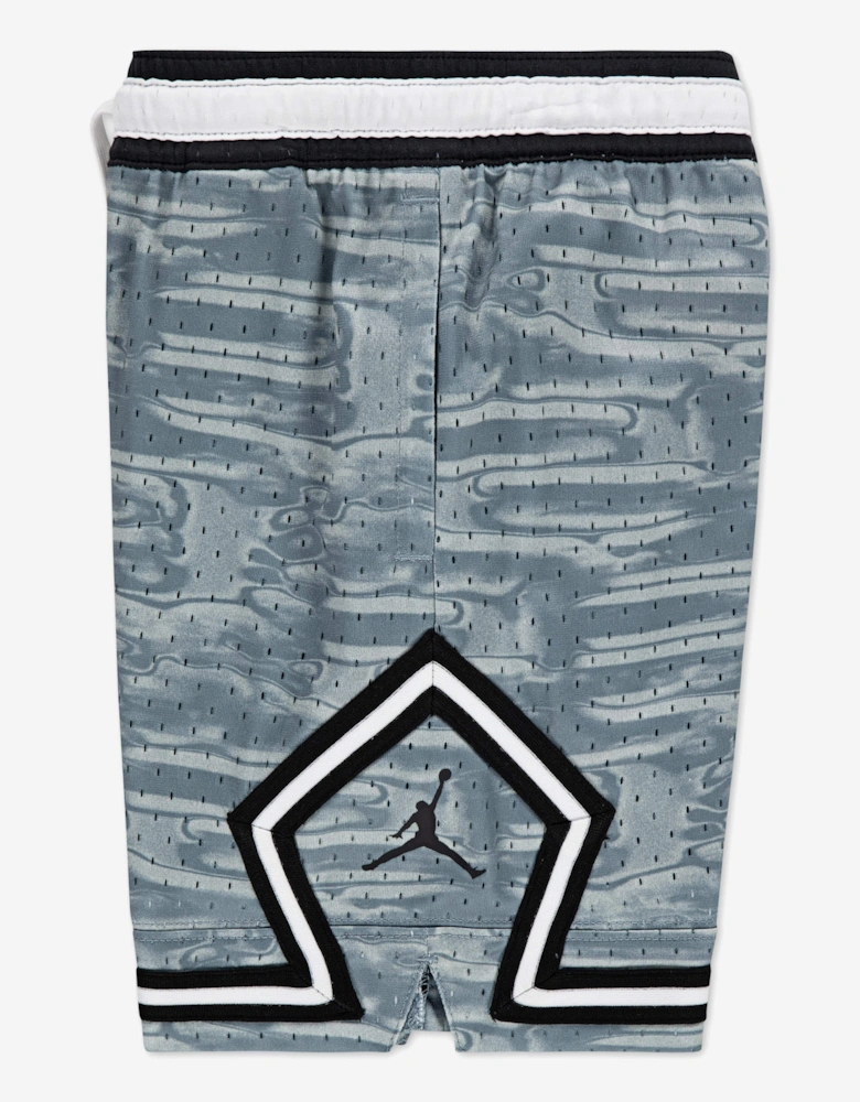 Boys MJ Sports AOP Diamond Shorts in Grey