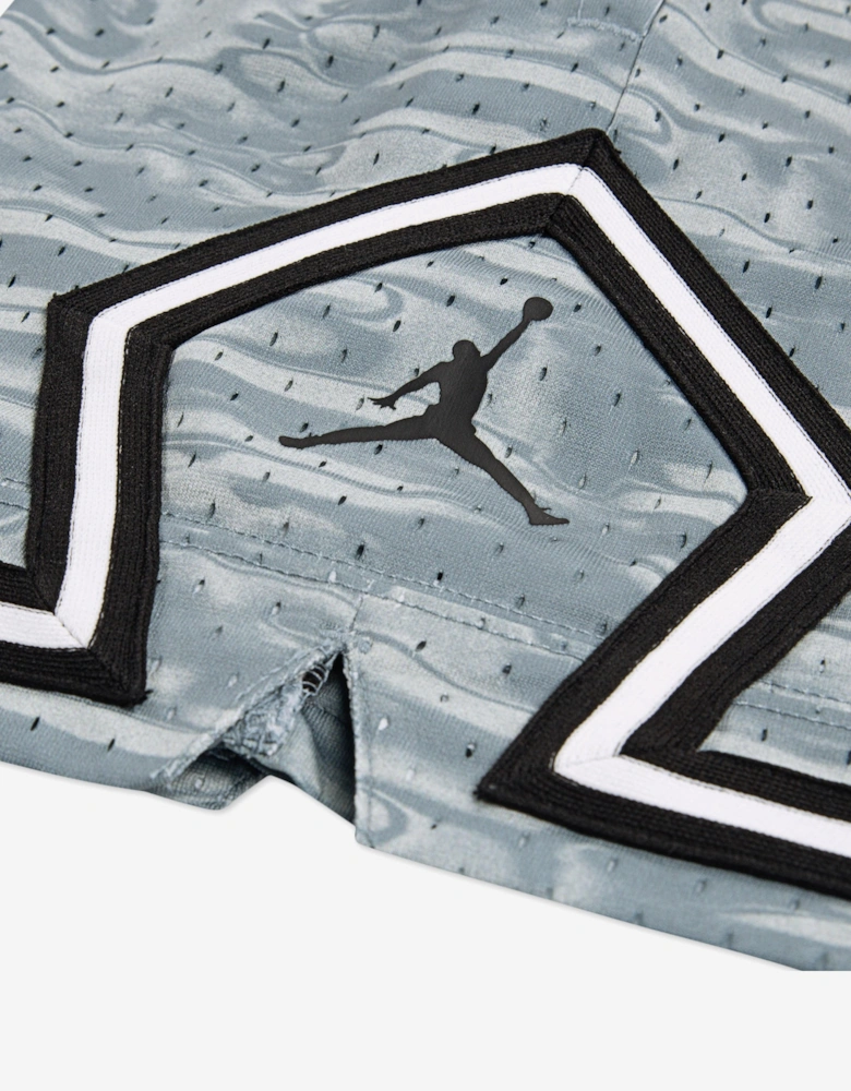 Boys MJ Sports AOP Diamond Shorts in Grey