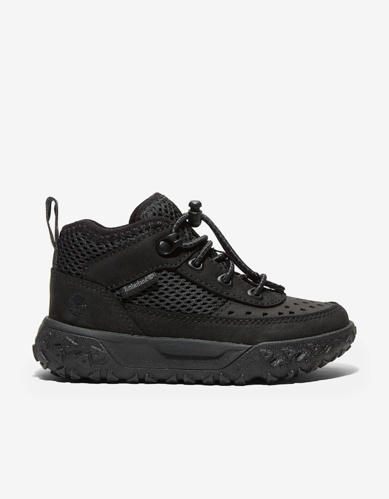 Boys Greenstride Motion 6-Mid Lace Up Trainers in Black
