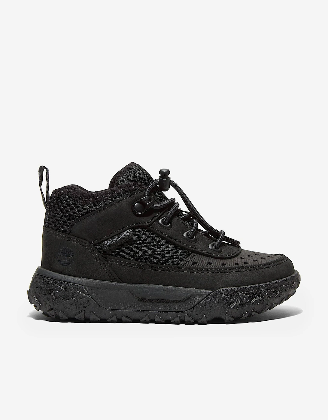 Boys Greenstride Motion 6-Mid Lace Up Trainers in Black, 5 of 4