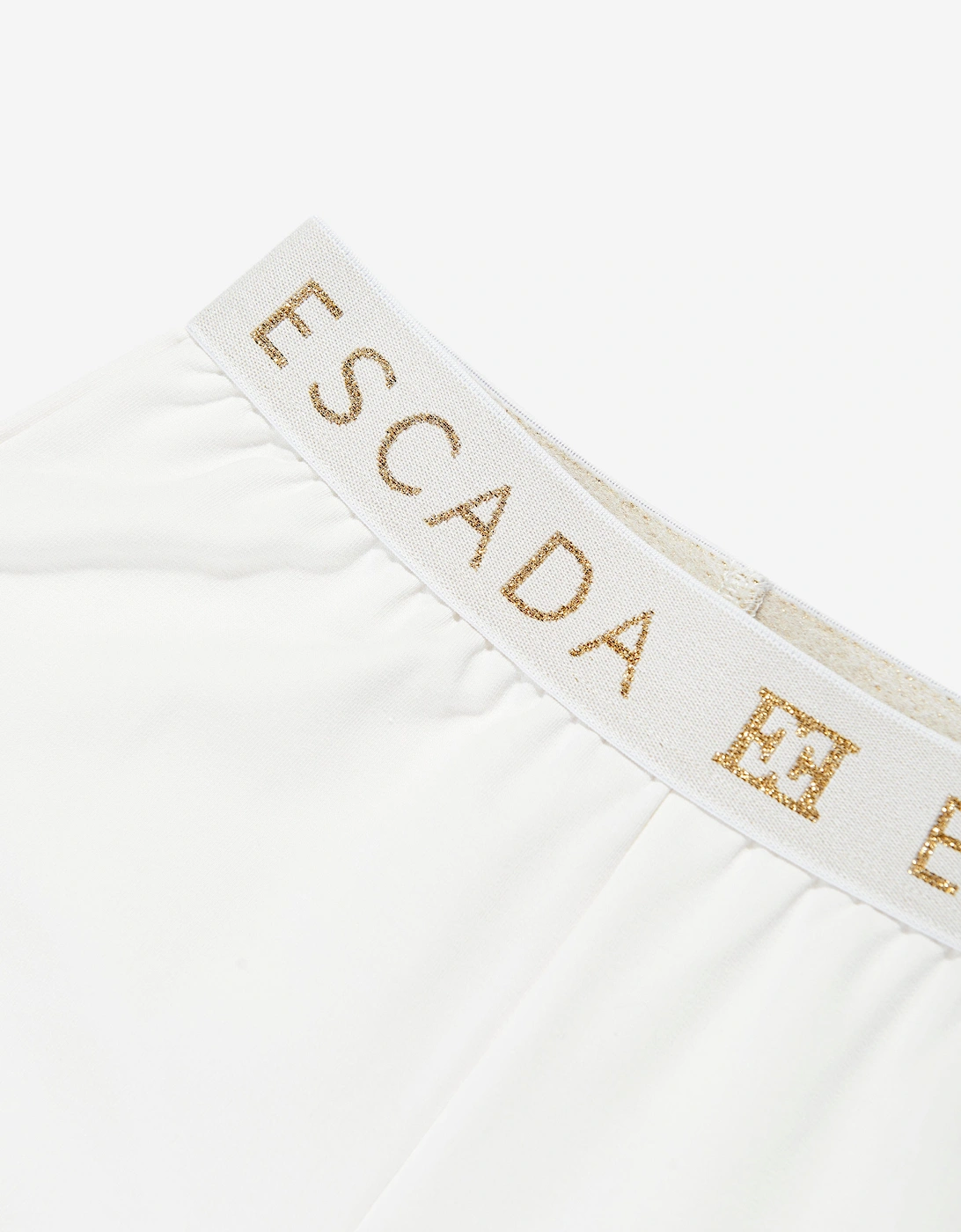 Girls Embroidered Logo Bottoms in Ivory