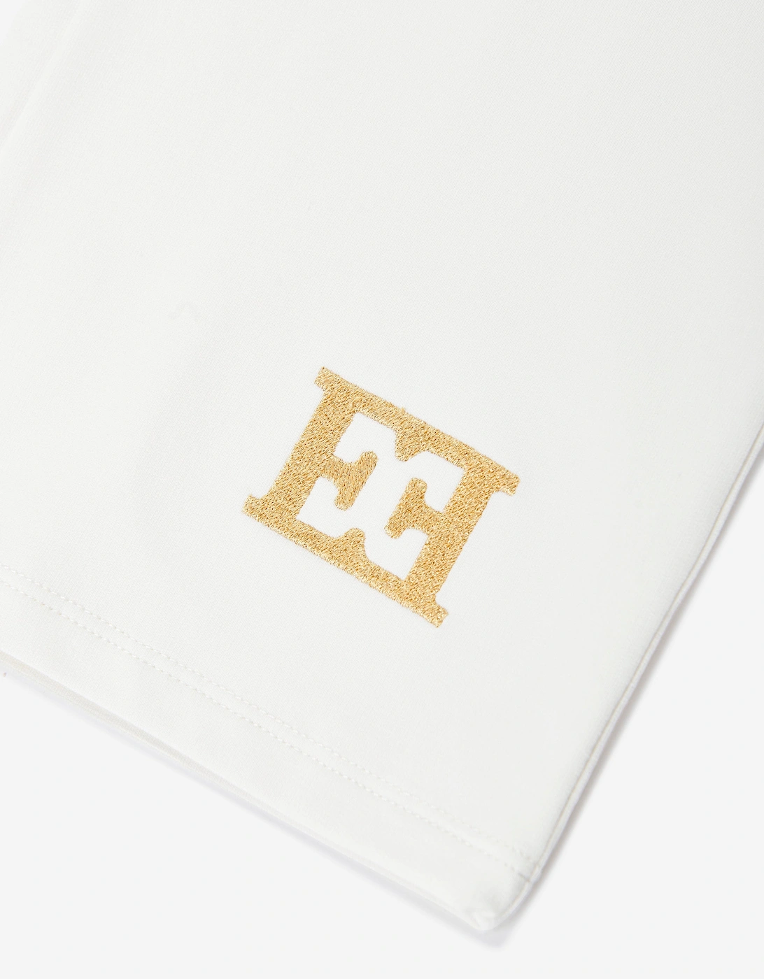 Girls Embroidered Logo Bottoms in Ivory