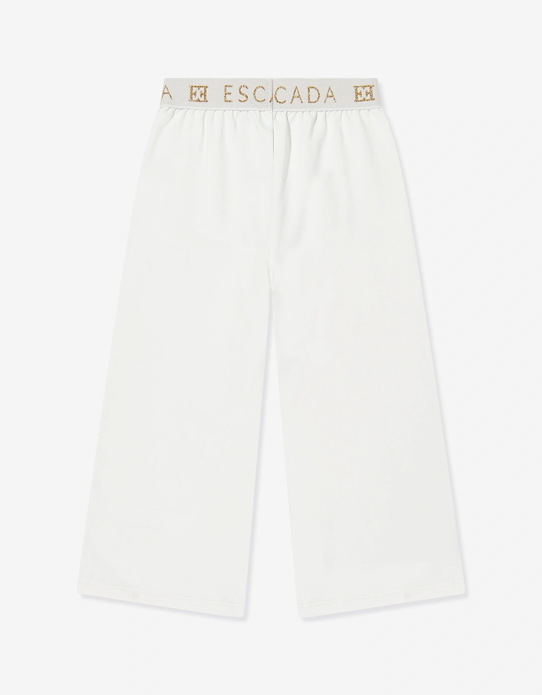 Girls Embroidered Logo Bottoms in Ivory