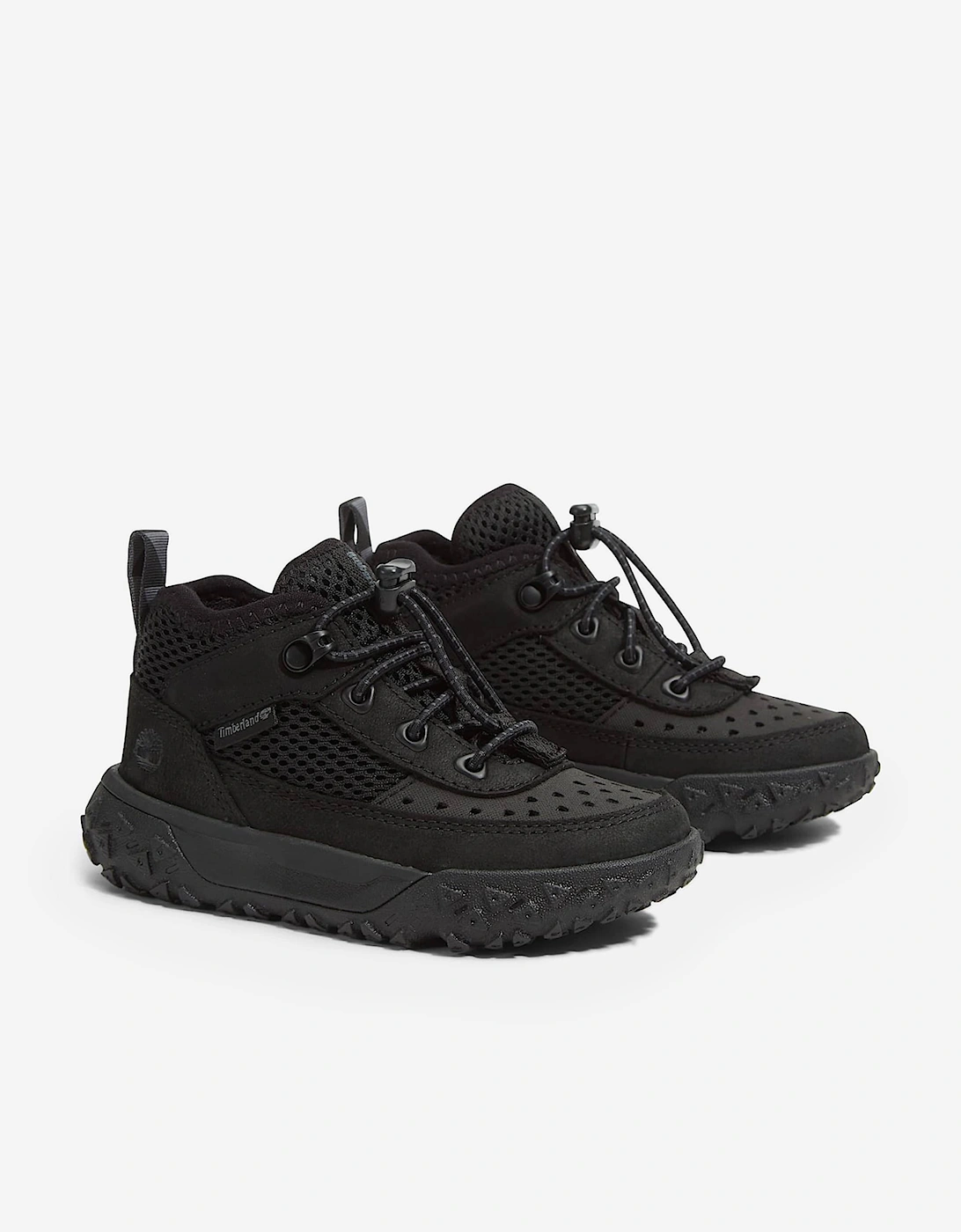 Boys Greenstride Motion 6-Mid Lace Up Trainers in Black