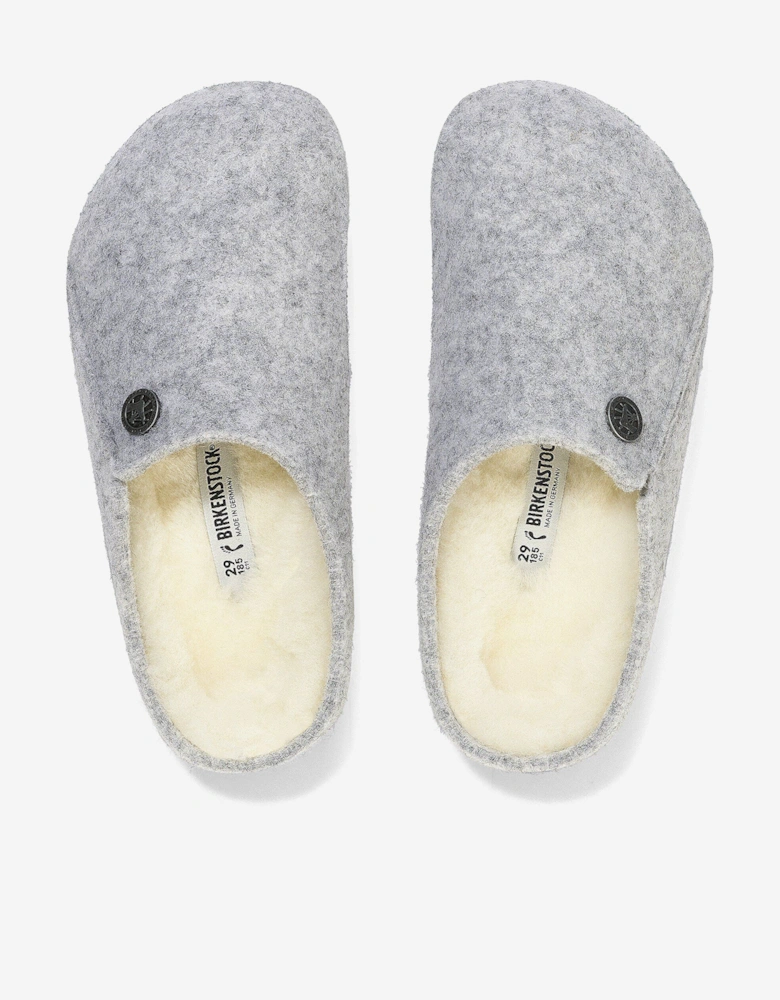 Boys Zermatt Felt Shearling Slippers in Grey