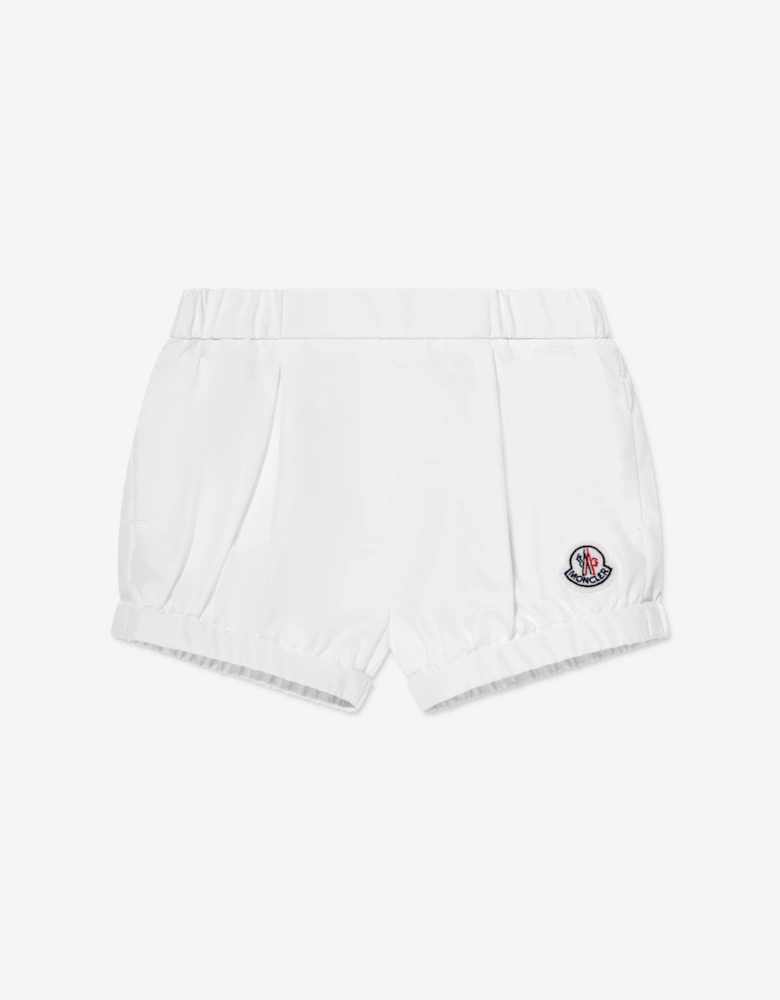 Enfant Baby Girls Cotton Shorts in White