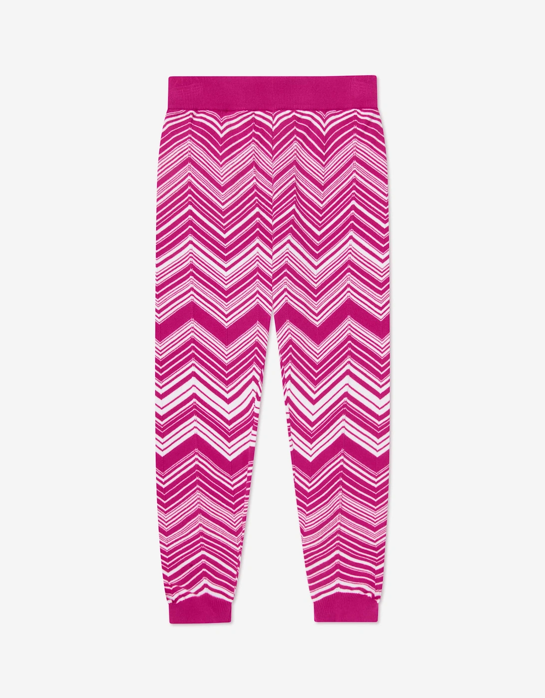 Girls Zigzag Knitted Leggings in Pink
