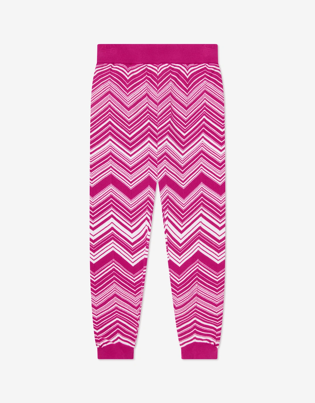 Girls Zigzag Knitted Leggings in Pink, 6 of 5