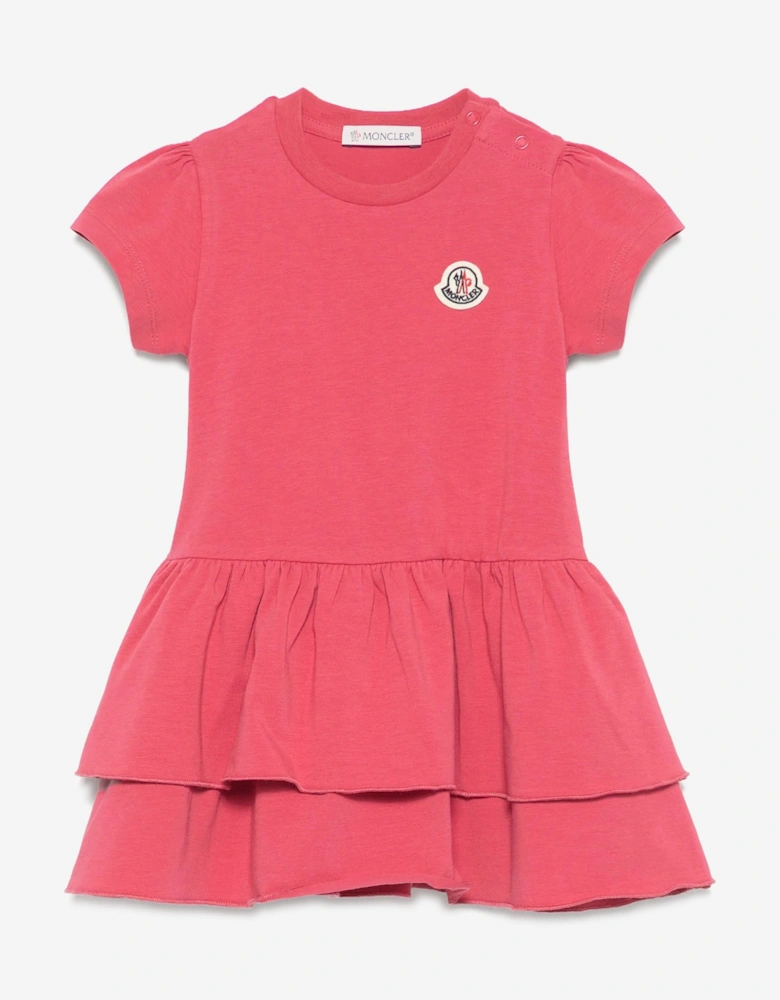 Baby Girls Jersey Ruffle Dress in Red