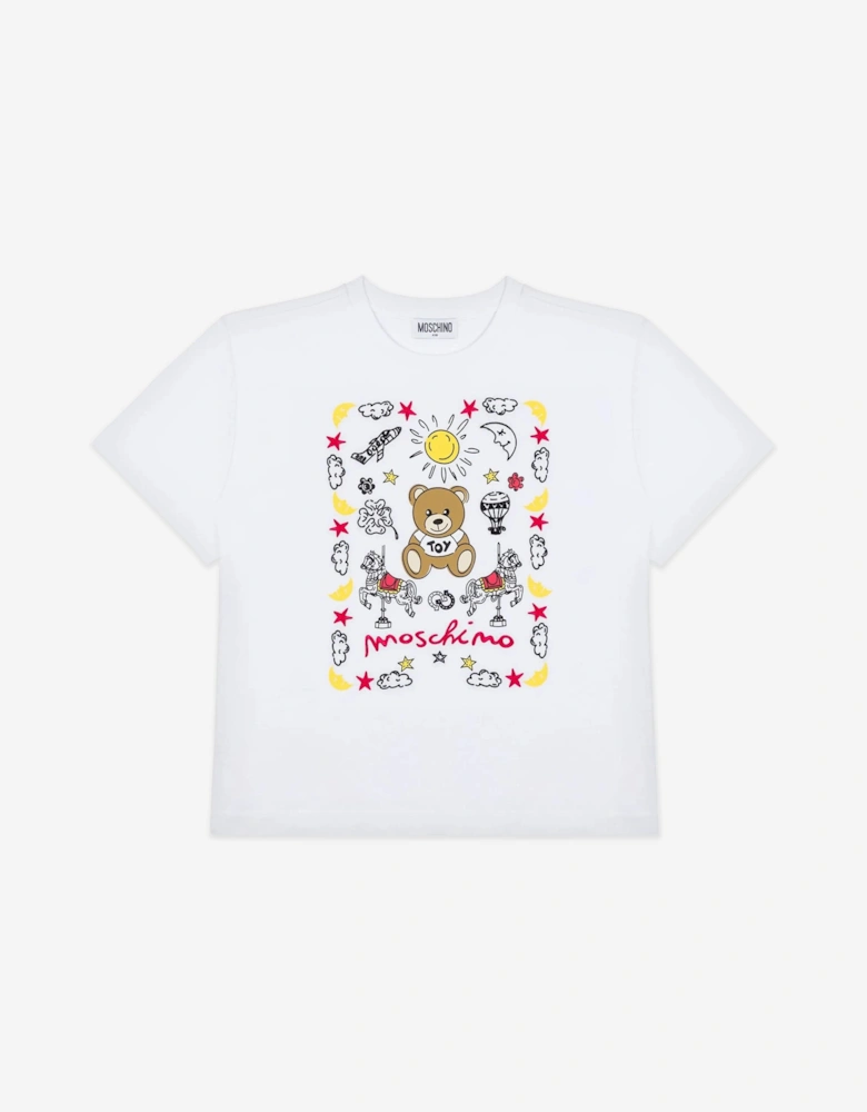 Kids Teddy Bear T-Shirt in White