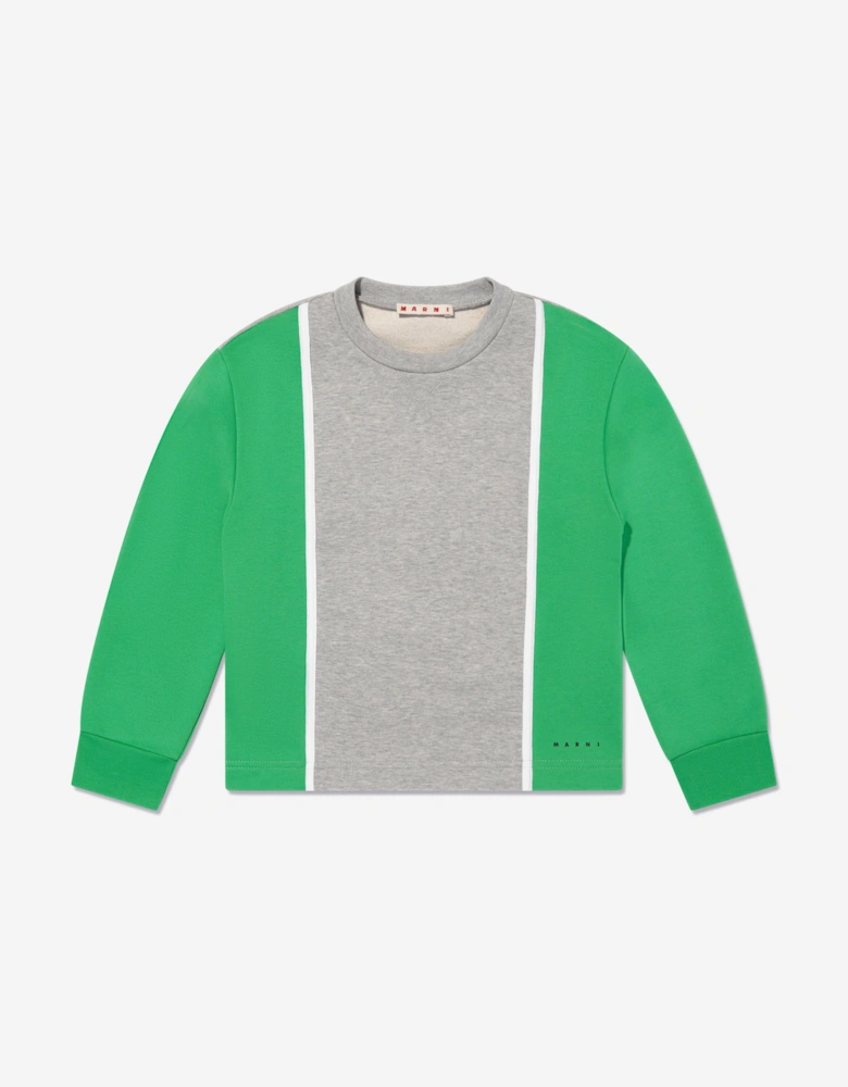 Kids Colourblock Sweatshirt in Green