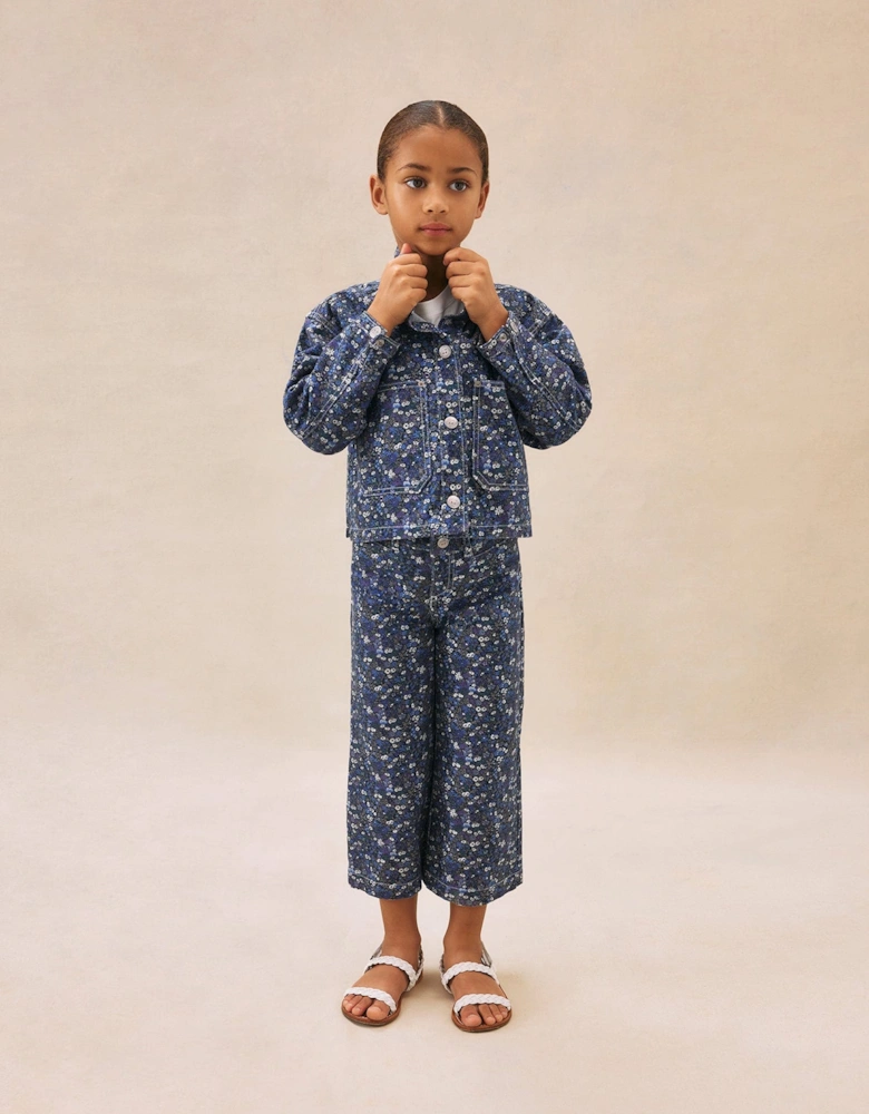 Girls Gersande Wide Leg Jeans in Blue
