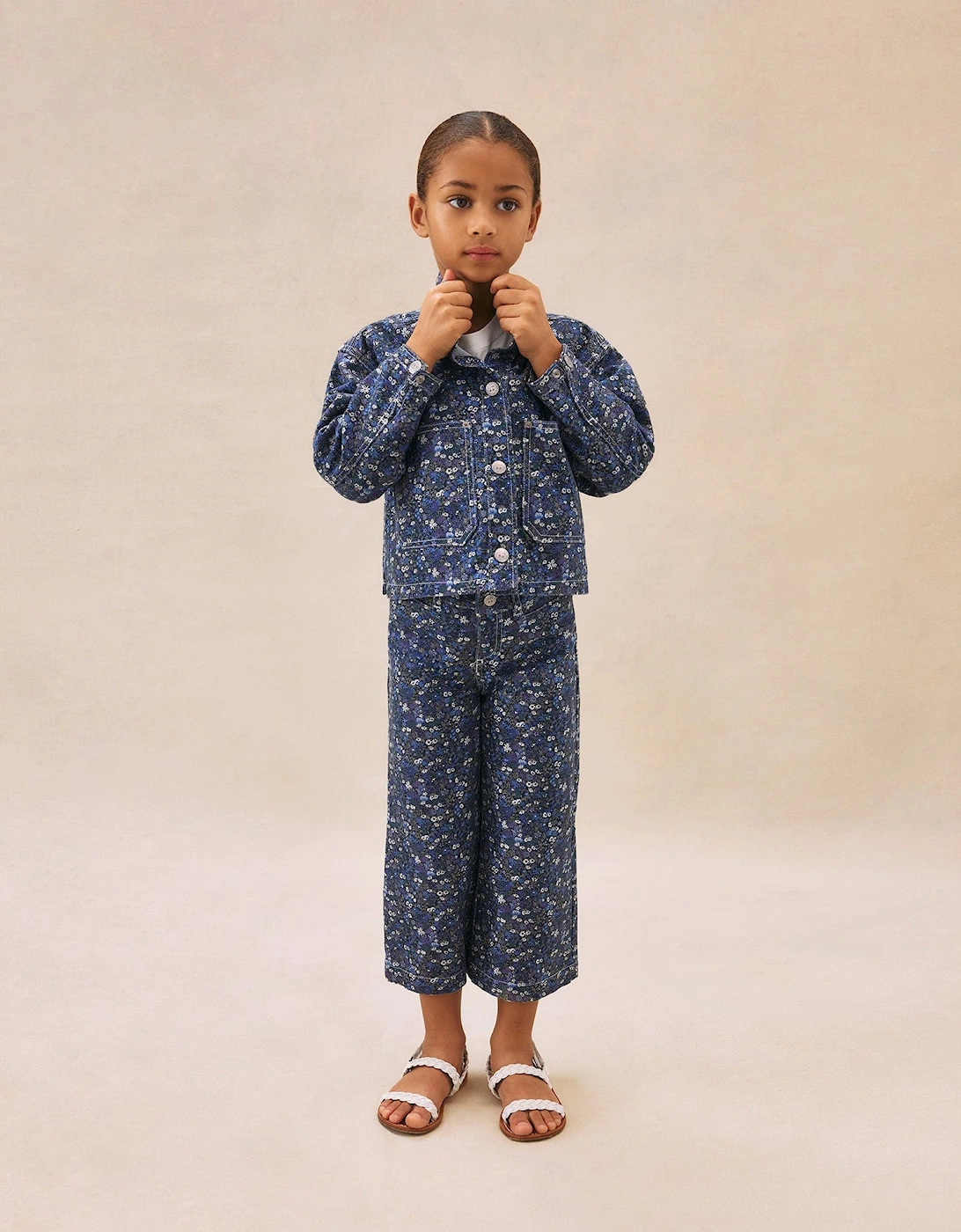 Girls Gersande Wide Leg Jeans in Blue