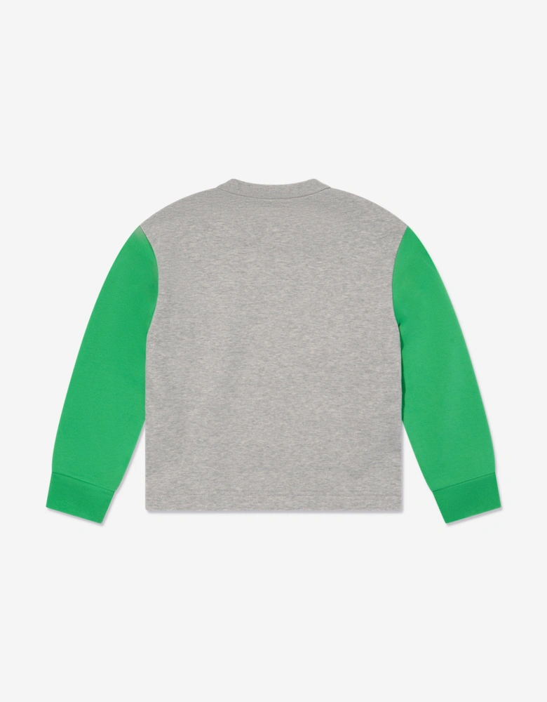 Kids Colourblock Sweatshirt in Green