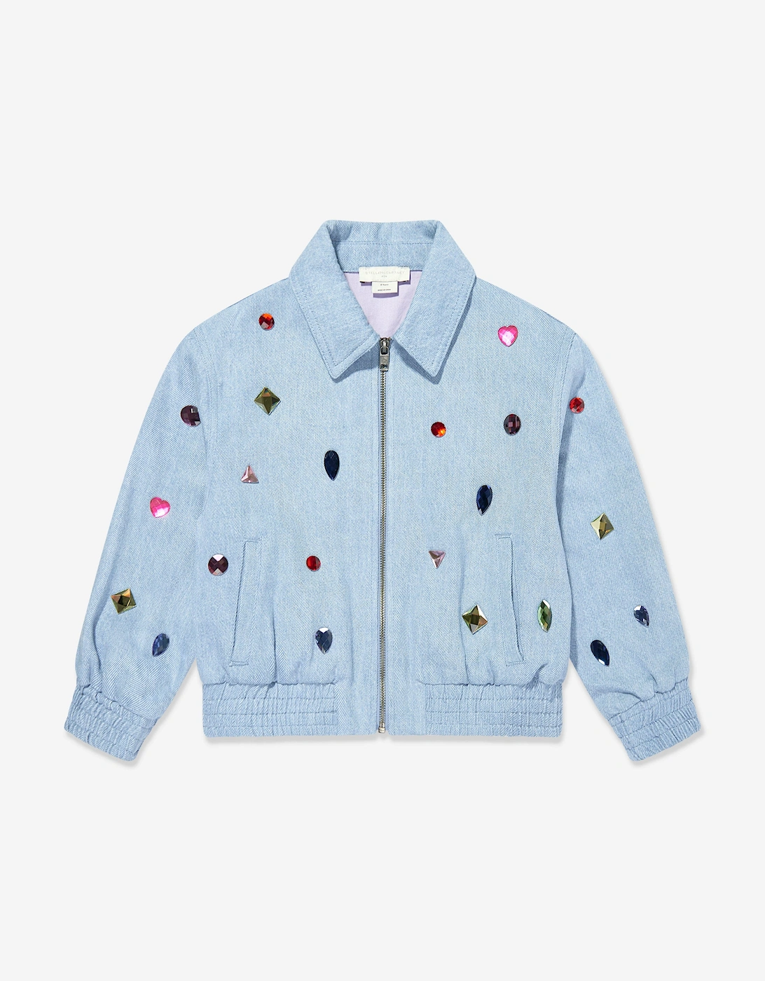 Girls Jewelled Zip Up Jacket in Blue, 5 of 4