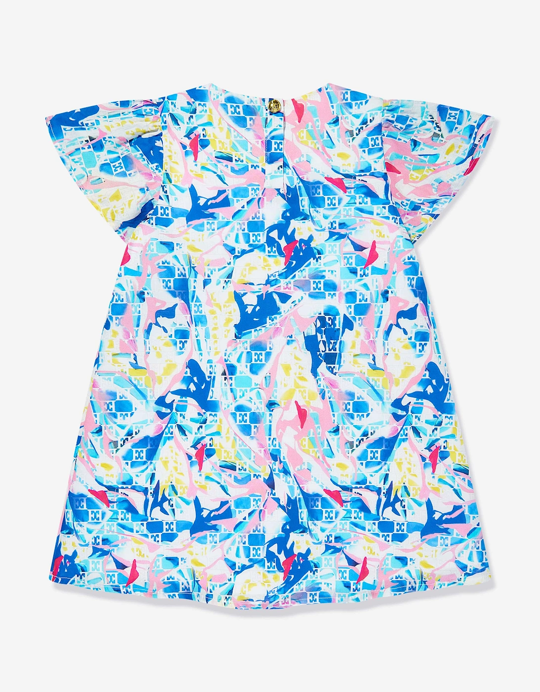 Girls Batiste Printed Dress in Blue