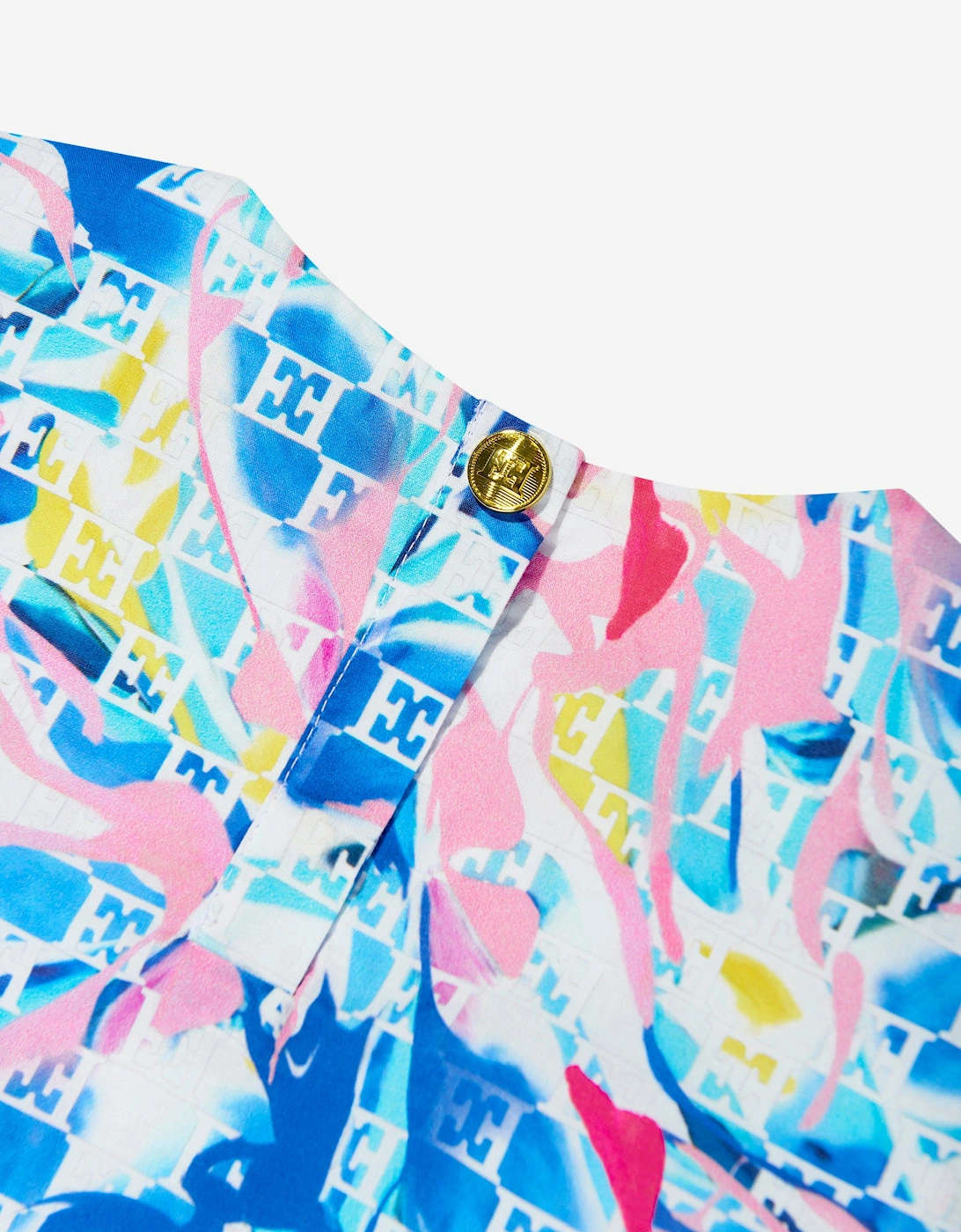 Girls Batiste Printed Dress in Blue