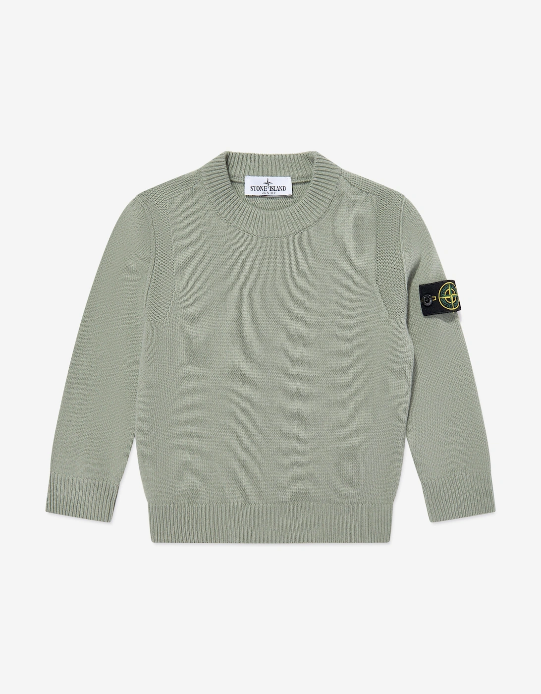 Stone Island Boys Wool Knitted Jumper in Green - Size: 2 years