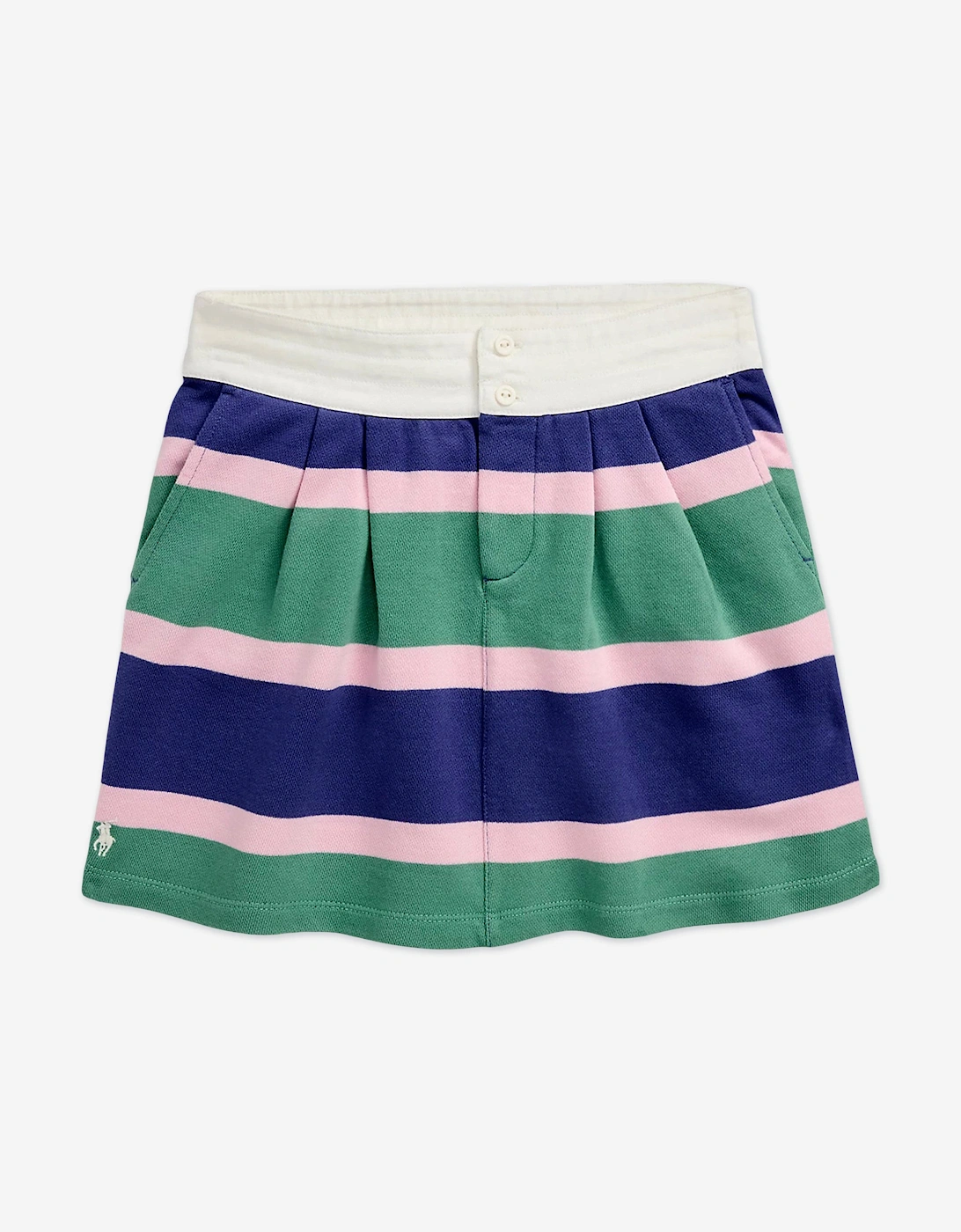 Girls Loopback Terry Rugby Skirt in Green, 6 of 5