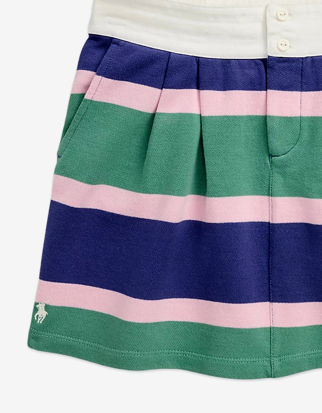 Girls Loopback Terry Rugby Skirt in Green