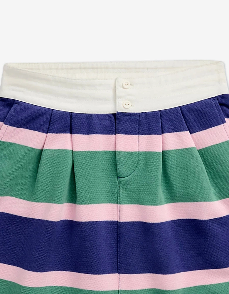 Girls Loopback Terry Rugby Skirt in Green