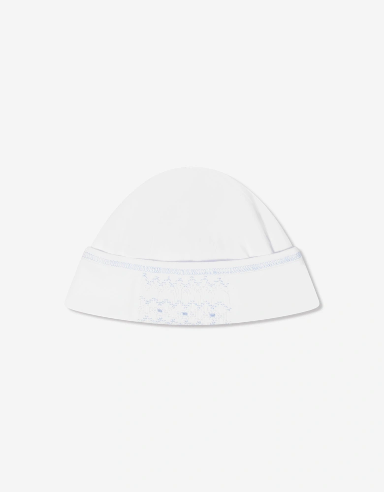 Baby Boys Smocked Hat in White