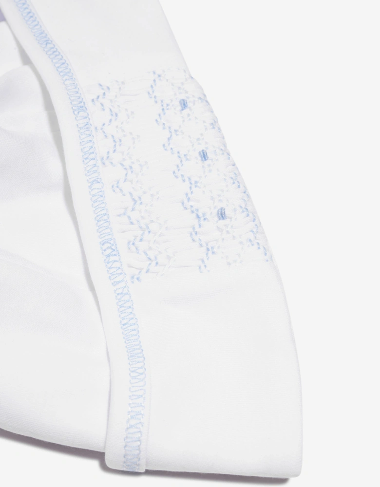 Baby Boys Smocked Hat in White