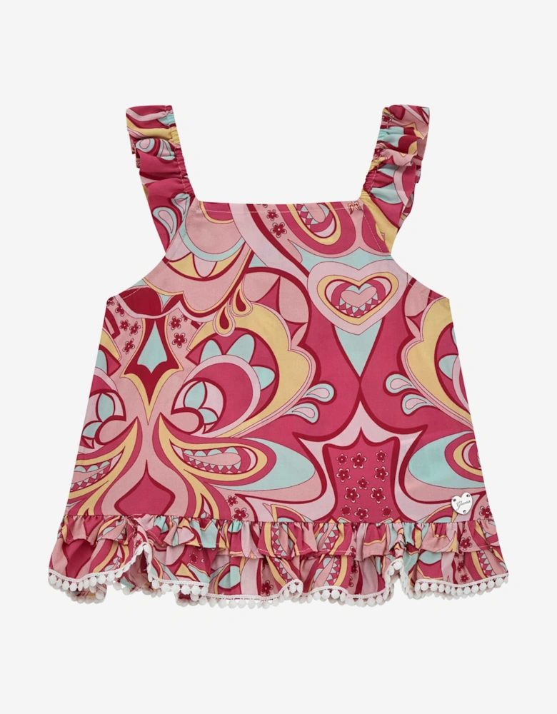 Girls Paisley Sleeveless Top in Pink