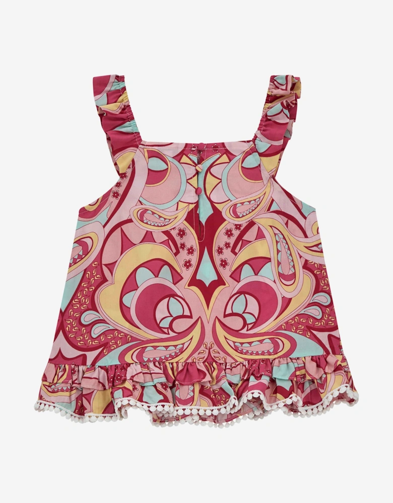 Girls Paisley Sleeveless Top in Pink